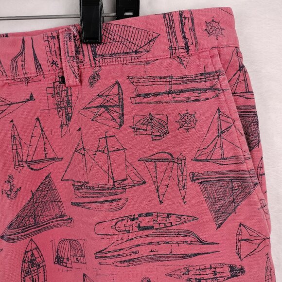 Polo Ralph Lauren Shorts Mens Size 42 Pink Sailboat Nautical AOP Print Chino - Picture 8 of 16